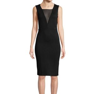 French Connection Black Body Con Midi